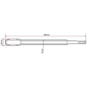 Зубило канавочное INTERTOOL SDS-Plus 22х250мм (SD-0414)