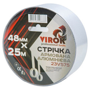 Скотч алюмінієвий армований Virok 48 мм х 25 м 1 шт. (23V575) Скотч алюмінієвий армований Virok 48 мм х 25 м 1 шт. (23V575)