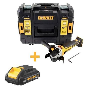 Угловая шлифмашина аккумуляторная DeWalt (DCG405NT+DCB187)