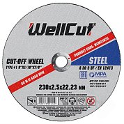 Круг отрезной по металлу WellCut 230x2,5x22,23мм (WCM23025)
