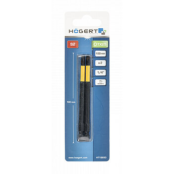 Бита ударная магнитная Torx Hoegert S2 1/4" T25 2 шт. (HT1S693)