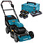 Газонокосилка аккумуляторная Makita + рюкзак портативный для аккумуляторов + набор аккумуляторов 4 шт. (SET-LM001CZ-0725)