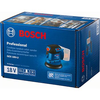 Шлифмашина эксцентриковая аккумуляторная Bosch GEX 185-LI (06013A5020) - без аккумулятора и зарядного устройства