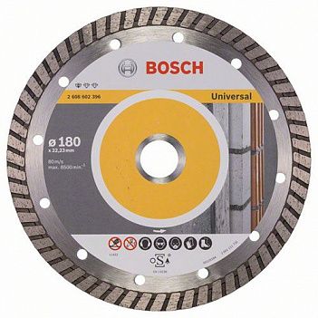 Диск алмазний турбо Bosch Standard for Universal Turbo 180x22,23x2,5мм (2608602396)