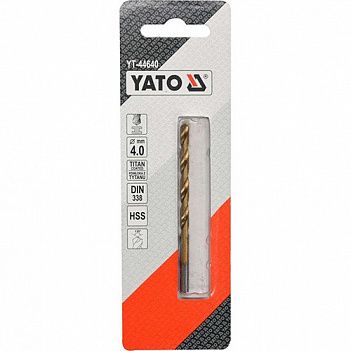 Сверло по металлу Yato HSS-TiN 4,0x75мм 1шт (YT-44640)
