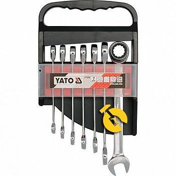 Набір ключів комбінованих з тріскачкою Yato 7 шт (YT-0208)