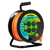 Удлинитель на катушке SVITTEX 50м, ПРОФИ 2х2.5 (SV-021-O-IP44)