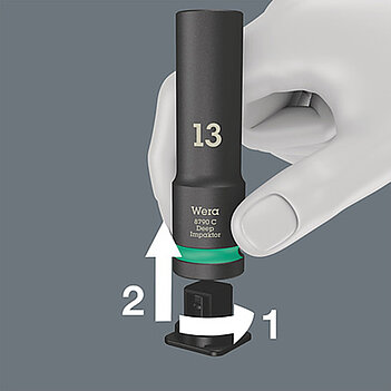 Набор головок 6-гранных ударных удлиненных WERA 8790 B Impaktor Deep Set 1 3/8" 11 шт. (05005580001)