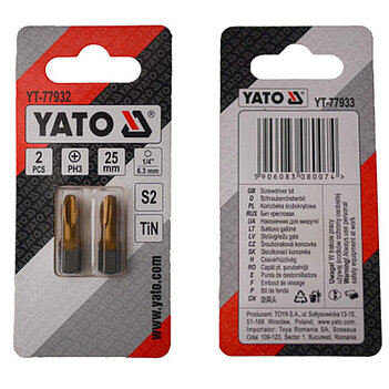 Бита Phillips Yato 1/4" PH3 2 шт. (YT-77932)