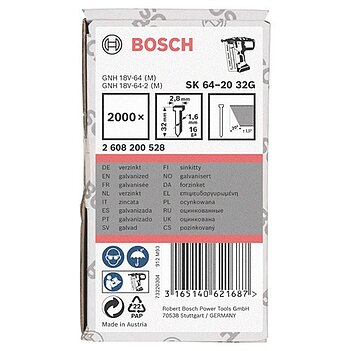Гвозди для степлера Bosch тип SK64-20 G 32 мм (2608200528)