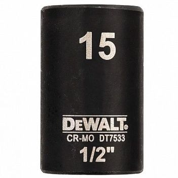 Головка торцевая 6-гранная ударная DeWalt IMPACT 1/2" 15мм (DT7533)