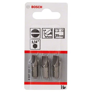 Бита Slotted Bosch Extra Hard 1/4" SL8,0 3 шт. (2607001471)