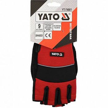Перчатки с открытыми пальцами Yato размер L / р.9 (YT-74661)