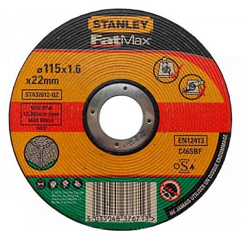 Круг відрізний по каменю і бетону Stanley Flat 115x1,6х22 мм (STA32612)