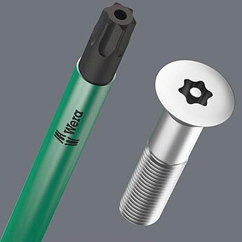 Ключ Torx Г-образный с шаром WERA 967 SPKL BO Multicolour с отверстием TX15 (05024353001)