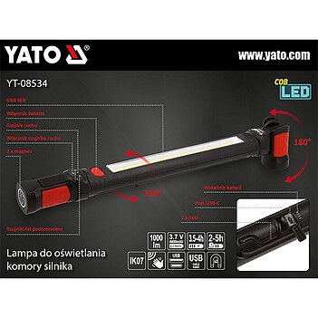 Ліхтар акумуляторний Yato 3,7 В (YT-08534)