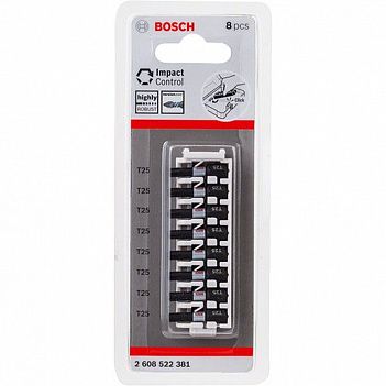 Бита Torx ударная Bosch Impact Control 1/4" T25 8шт (2608522381)