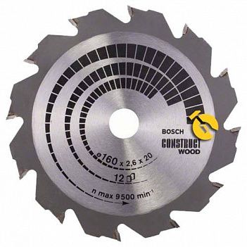 Диск пильный по дереву Bosch Construct Wood 160х20/16 мм (2608640630)