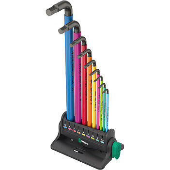 Набір ключів Hex Ball Г-подібних WERA 950/9 Hex-Plus Multicolour 3 9 шт. з кулею і магнітизатором (05133165001)