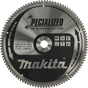 Диск пиляльний по алюмінію Makita Specialized 350x2,0x30 мм (B-33401)