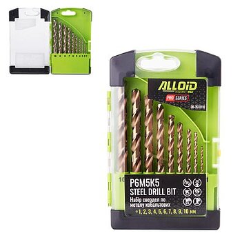 Набор сверл по металлу Alloid Pro Р6М5K5 10 шт. (DB-3510110)