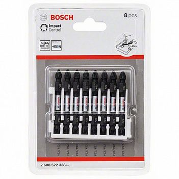 Бита Pozidriv ударная Bosch Impact Control 1/4" PZ2 х PZ2 8шт (2608522338)