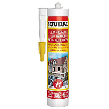 Герметик силіконовий універсальний SOUDAL 280мл сірий (111414)