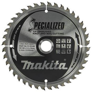 Диск пиляльний по дереву Makita Specialized 165х1,3х20мм (B-33168)