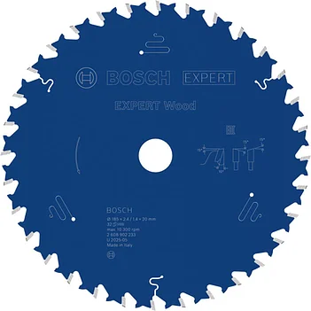Диск пильный по дереву Bosch EXPERT Wood 185х1,4x20 мм (2608902233)