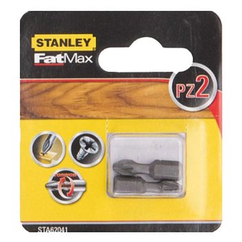 Бита Pozidriv Stanley TORSION 1/4" PZ2 2шт (STA62041)