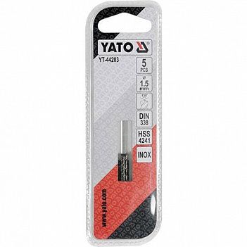Сверло по металлу Yato Premium HSS 1,5x40мм 5шт. (YT-44203)