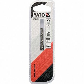 Сверло по металлу Yato Premium HSS 5,0x85мм 1шт (YT-44219)