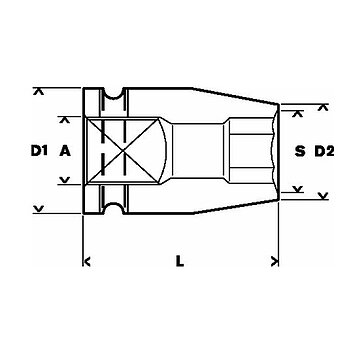 Головка торцевая 6-гранная ударная Bosch 1/2" 30 мм (1608555065)