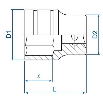 Головка торцевая 6-гранная King Tony 1/2" 5/16" (433518SR)