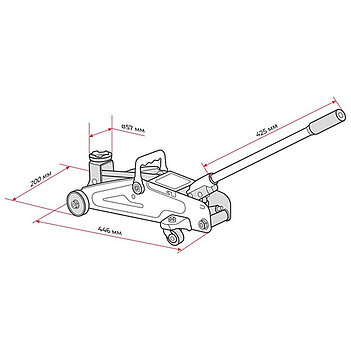 Домкрат гидравлический подкатной INTERTOOL 2 т (GT0103)