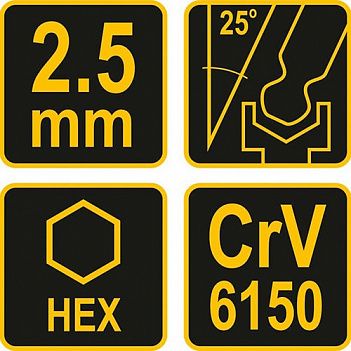 Ключ шестигранный Г-образный с шаром VOREL 2,5 мм (56621)
