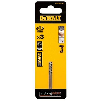 Свердло по металу DeWalt EXTREME Black & Gold 1,5x40 мм 3 шт (DT20511) Свердло по металу DeWalt EXTREME Black & Gold 1,5x40 мм 3 шт (DT20511)