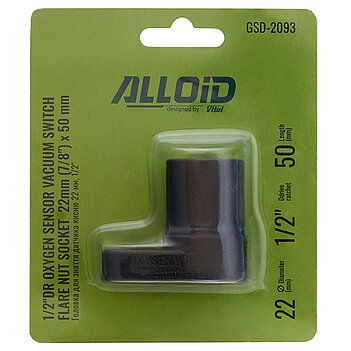 Головка торцева для лямбда-зонда ударна Alloid Cr-V 1/2" 22 мм (GSD-2093)