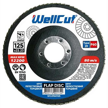 Круг лепестковый шлифовальный WellCut 125мм х Р60 (WC2960125)