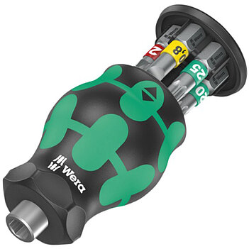 Отвертка с набором бит WERA Kraftform Kompakt Stubby Magazin 1 7 шт. короткая (05008873001)