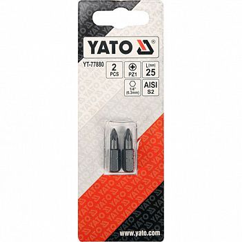Бита Pozidriv Yato 1/4" PZ1 2шт (YT-77880)