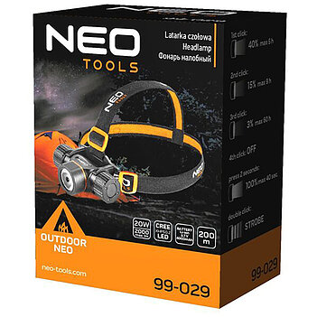 Фонарь налобный аккумуляторный Neo Tools 3,7B (99-029)