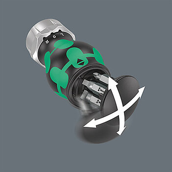 Отвертка трещоточная с набором бит WERA Kraftform Kompakt Stubby RA 3 7 шт. короткая (05008885001)