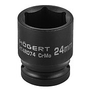 Головка торцева 6-гранна ударна Hoegert Cr-Mo 1/2" 24 мм (HT4R074)