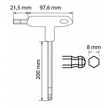 Ключ шестигранный Г-образный с шаром длинный Hoegert S2 10,0 мм (HT1W859)