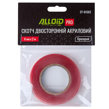 Скотч двухсторонний Alloid Pro 6мм х 2м 1 шт. (DT-61062)