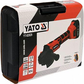 Угловая шлифмашина аккумуляторная Yato (YT-82829)