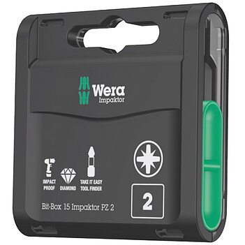 Набор бит ударных WERA Bit-Box 15 Impaktor PZ2 1/4" 15 шт. (05057763001)