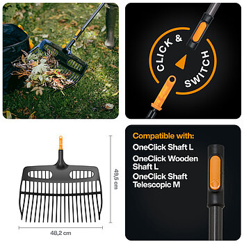 Грабли-лопата для листьев Fiskars OneClick (1080681)