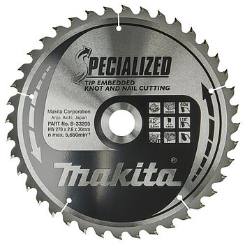Диск пиляльний по дереву Makita Specialized 270х1,8х30 мм (B-33205)